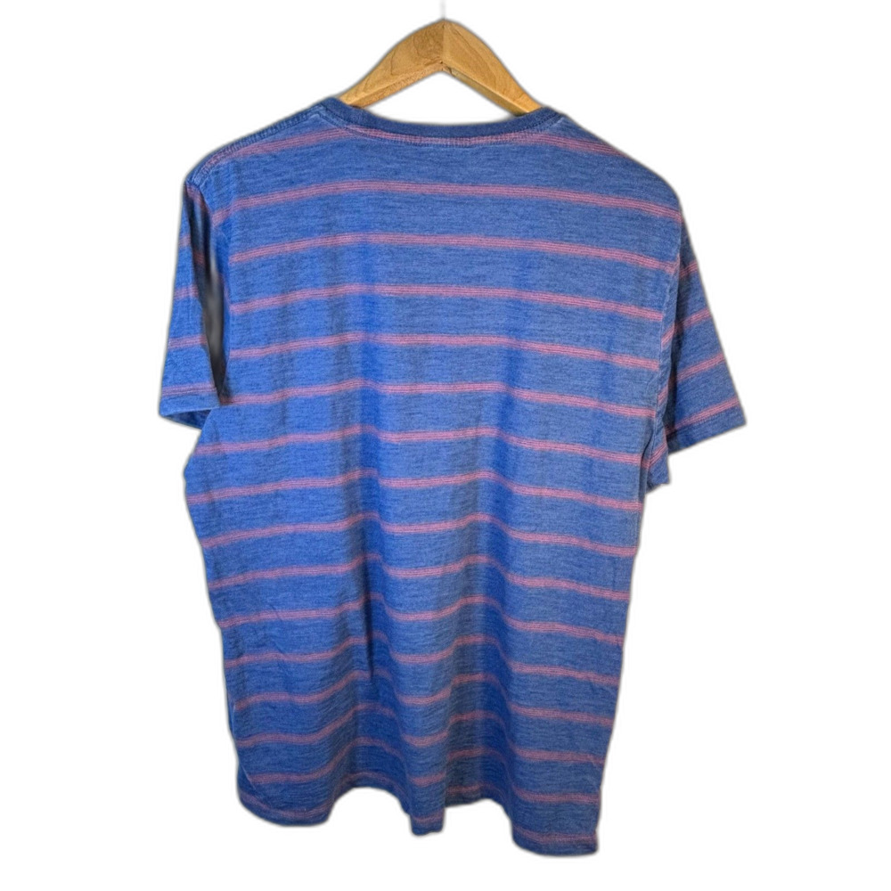Marine Layer Men's Blue Red Preppy Signature Striped Crewneck SS T-Shirt Size XL - Picture 8 of 11